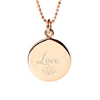 Love Disc Necklace in Rose Gold
