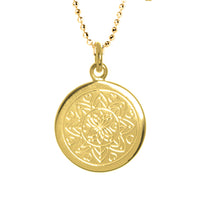 Love Mandala Disc Necklace in Gold