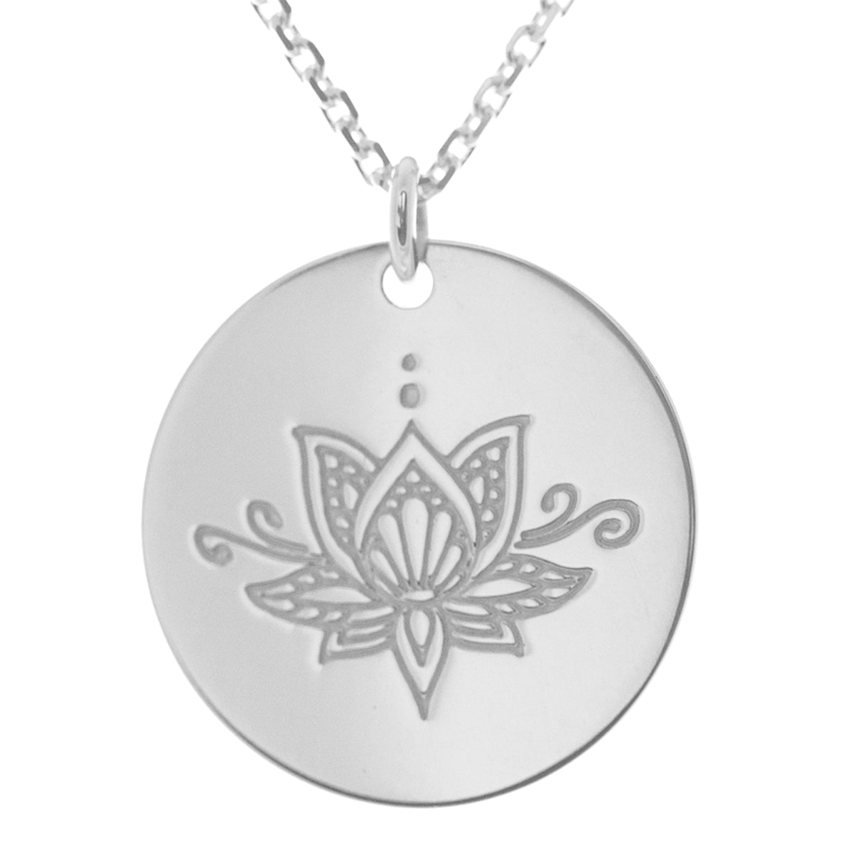Mantra Jewellery Ornate Lotus myMantra Necklace in Sterling Silver, 80cm