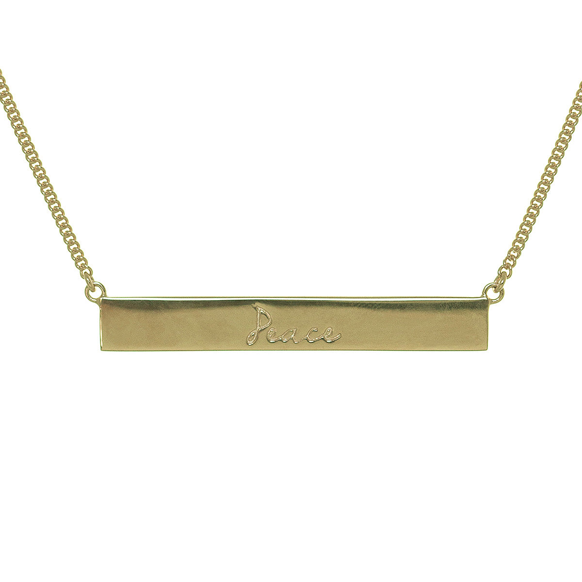 Mantra Jewellery Peace Bar Necklace in Gold