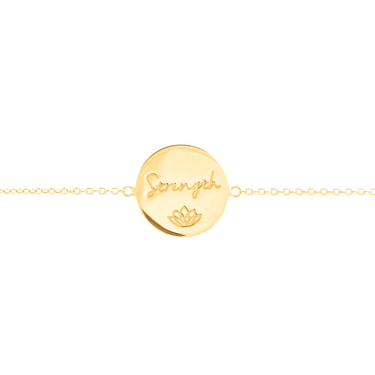 Mantra Jewellery Strength Disc Bracelet in Gold