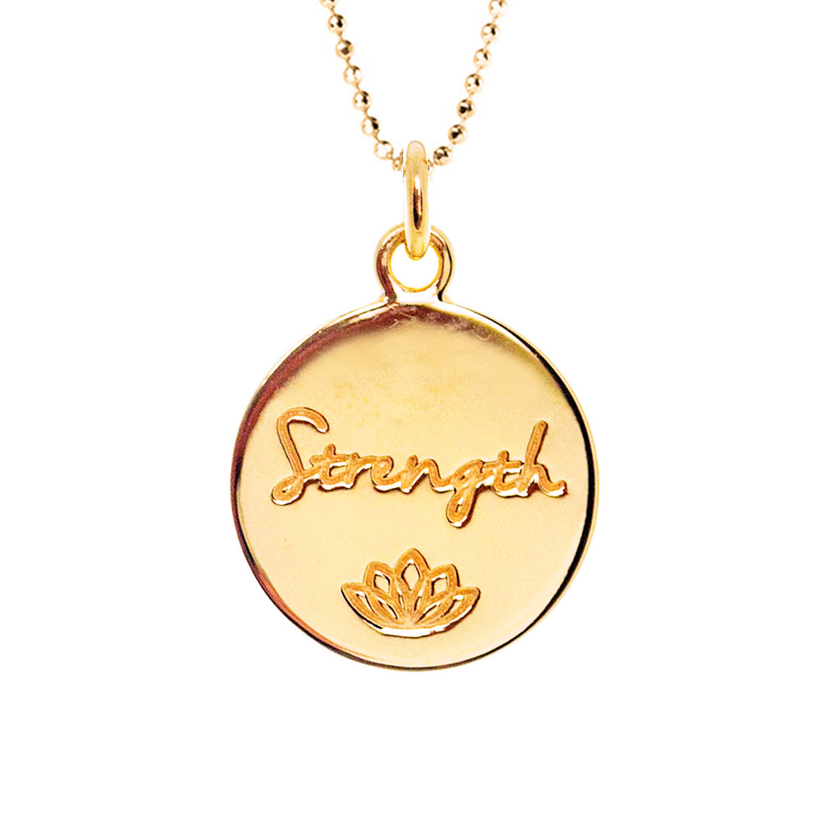 Mantra Jewellery Strength Disc Necklace in Gold