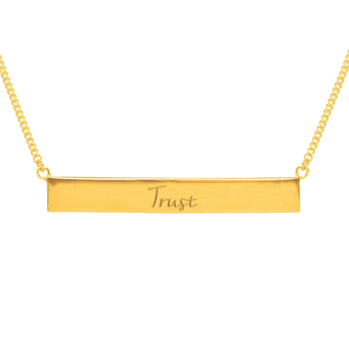 Mantra Jewellery Trust Bar Necklace in Gold