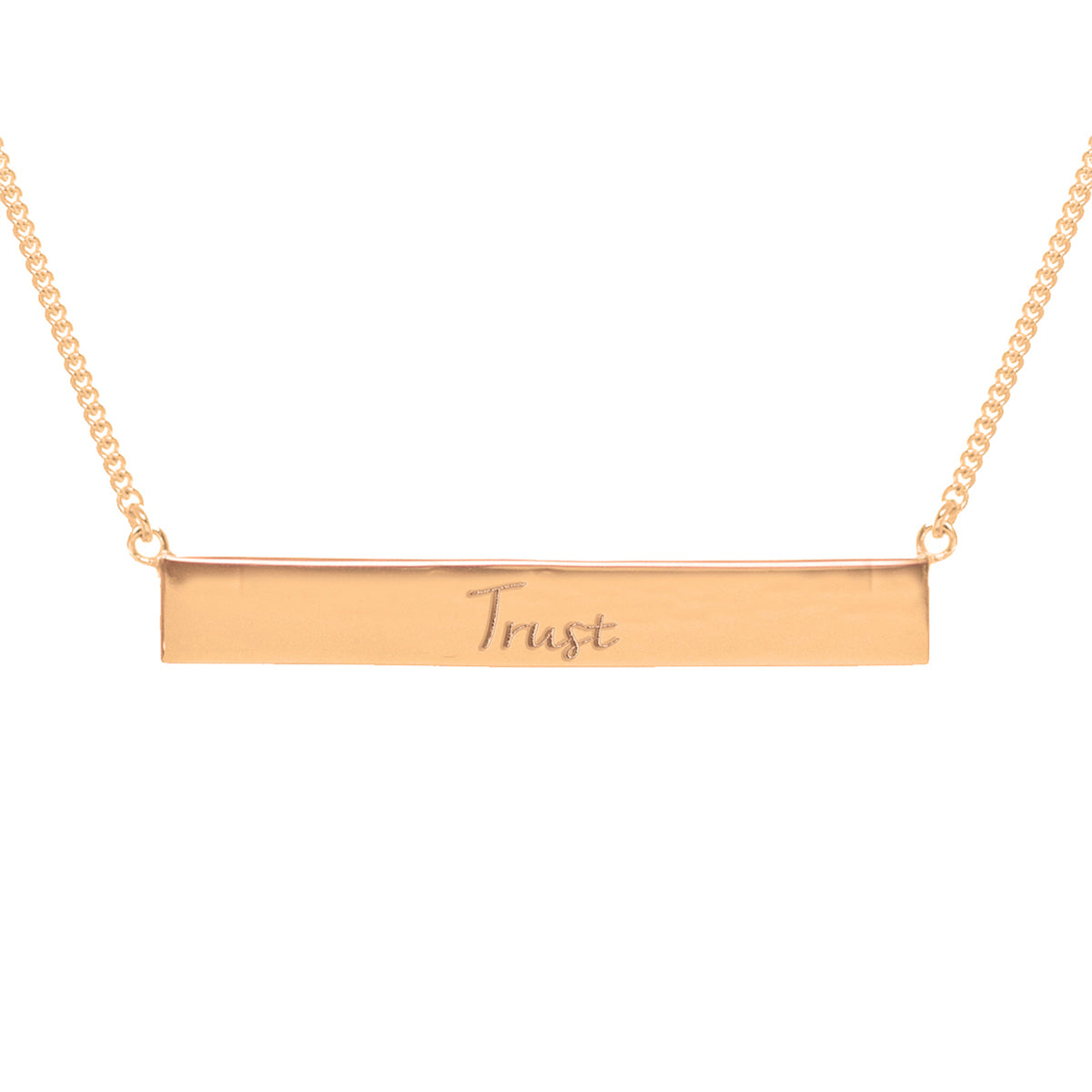 Mantra Jewellery Trust Bar Necklace in Rose Gold