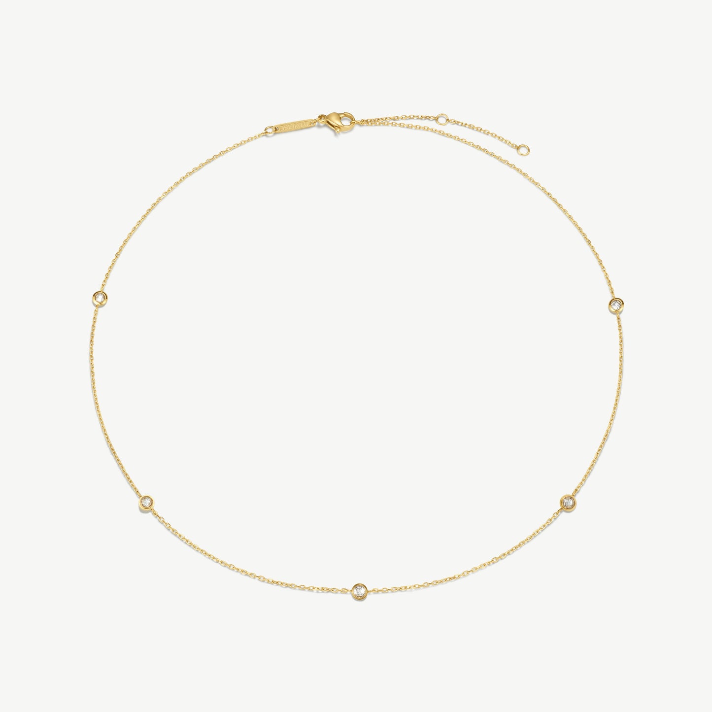 Gold Multi Stone Chain Necklace