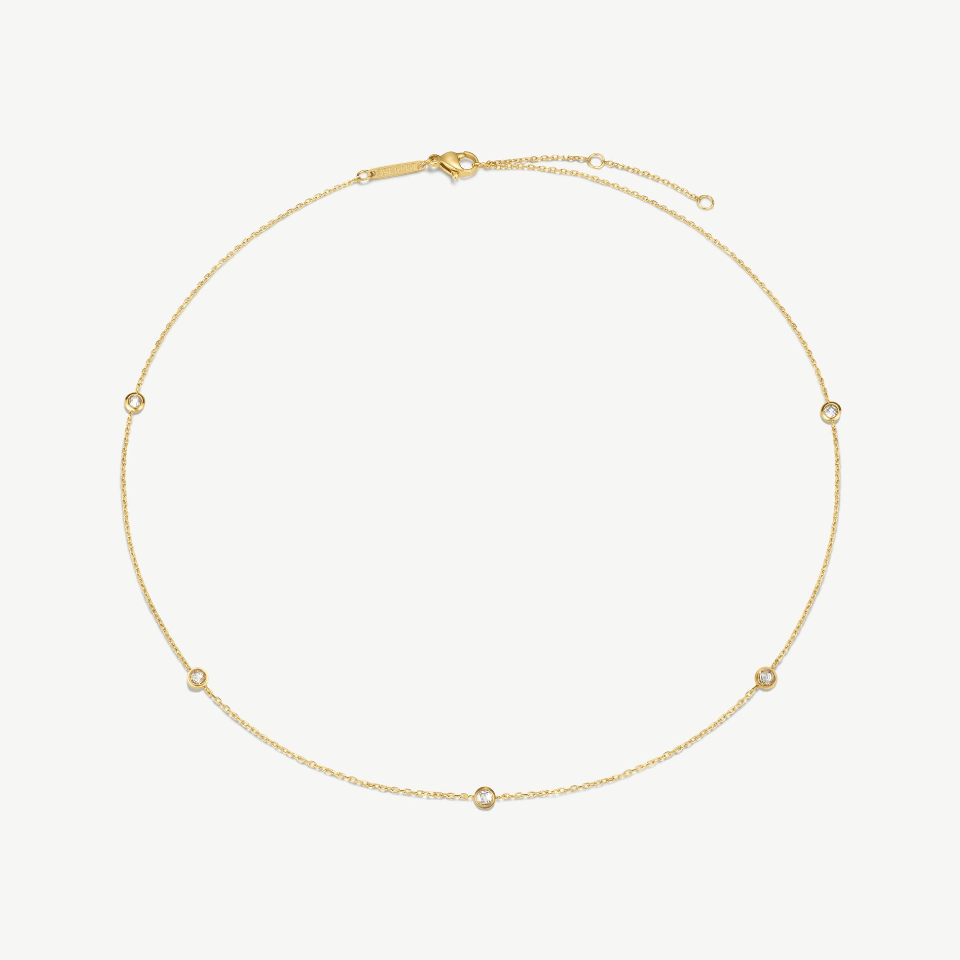 D.Louise Gold Multi Stone Chain Necklace