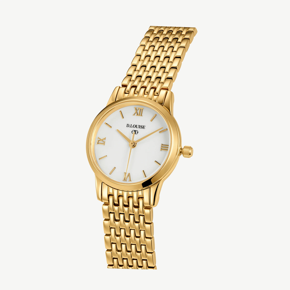 D.LOUISE Classic Link Round Gold Watch