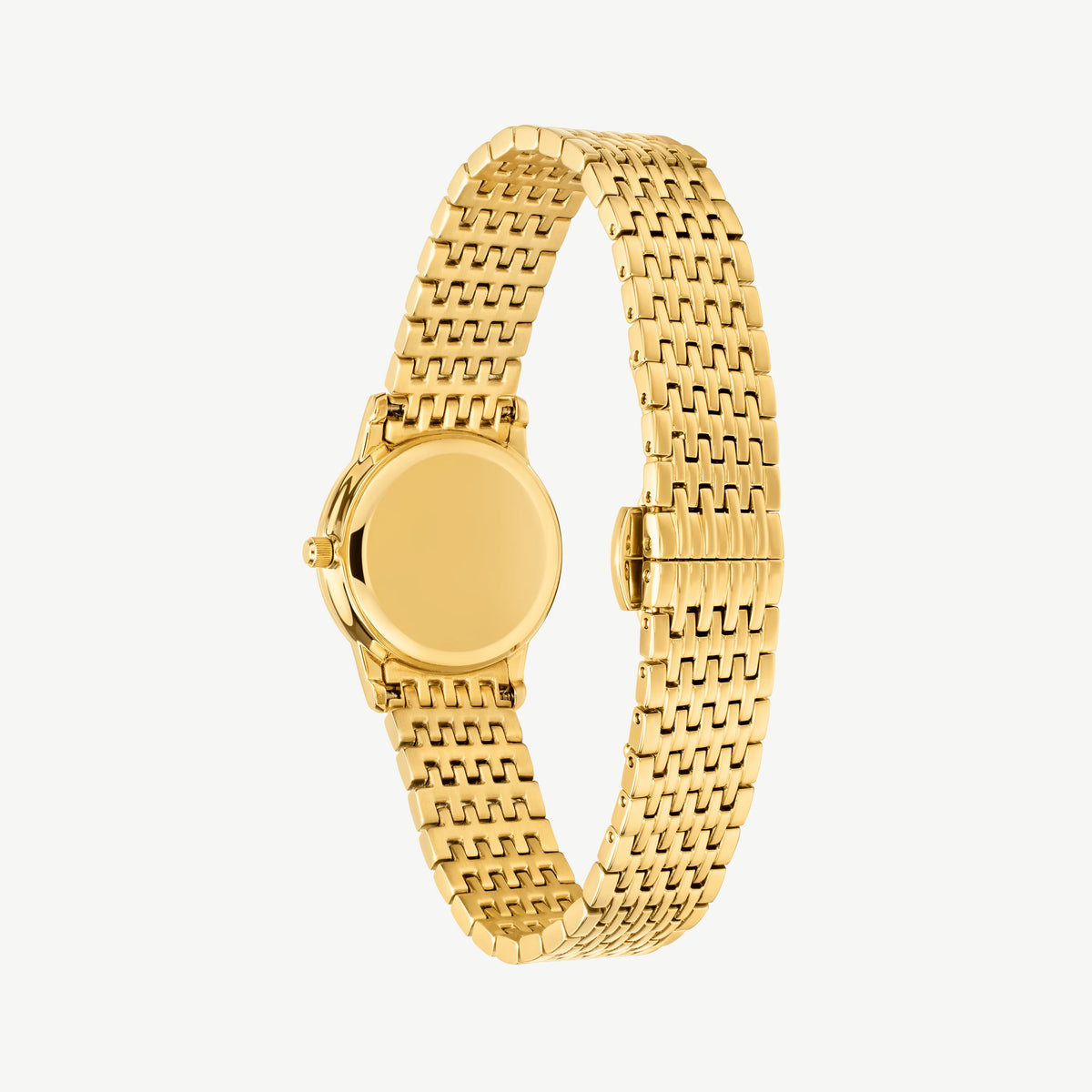 D.LOUISE Classic Link Round Gold Watch With Black Dial