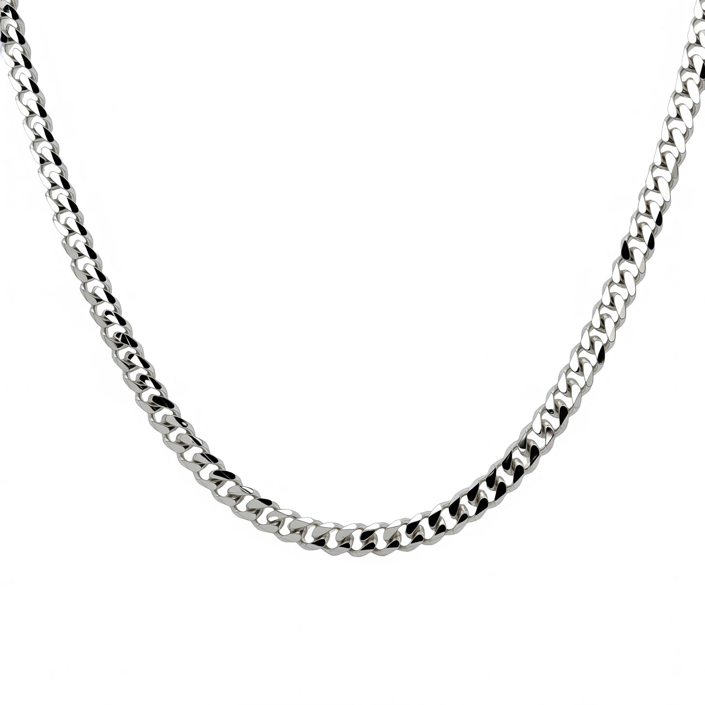Men's Silver Diamond-Cut Curb Link Chain Necklace