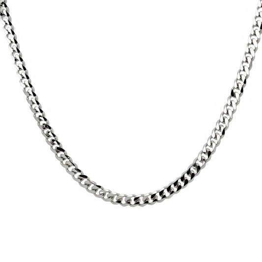 Men's Silver Diamond-Cut Curb Link Chain Necklace