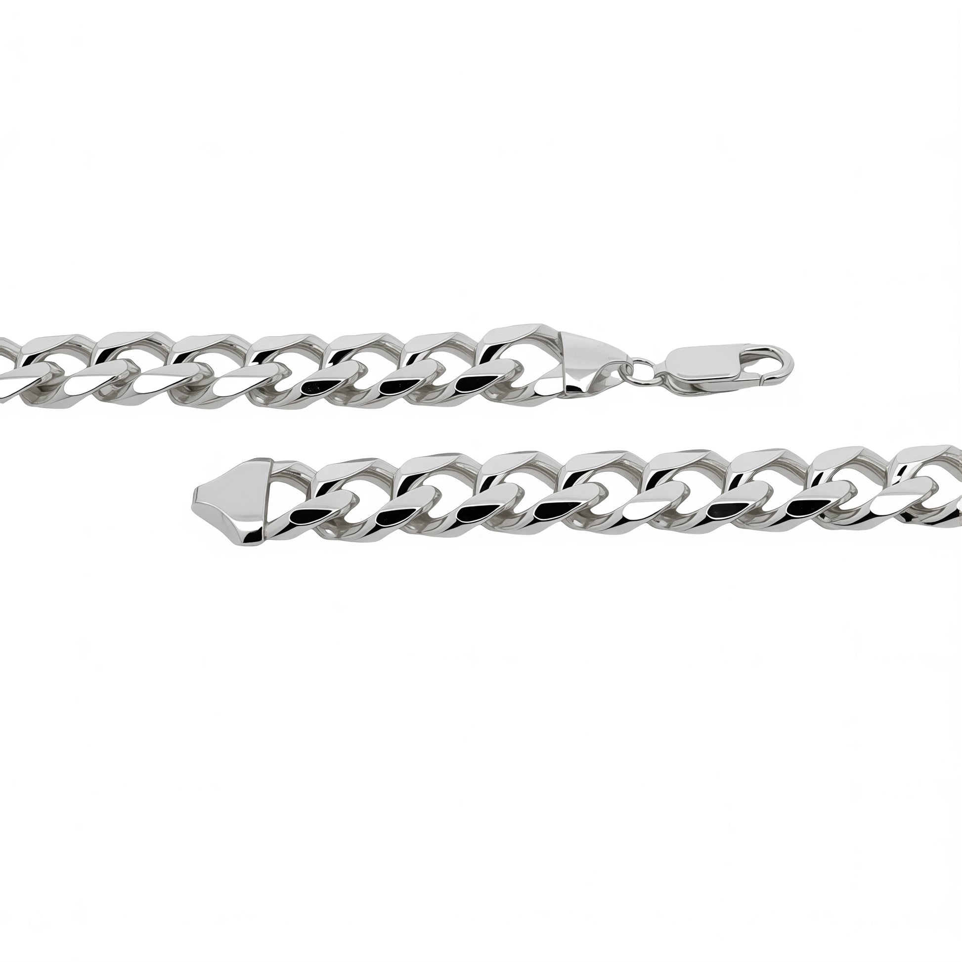Grace & Co Men's Silver Diamond-Cut Curb Link Chain Necklace