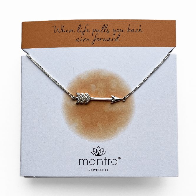 Mantra Jewellery Arrow Necklace in Sterling Silver
