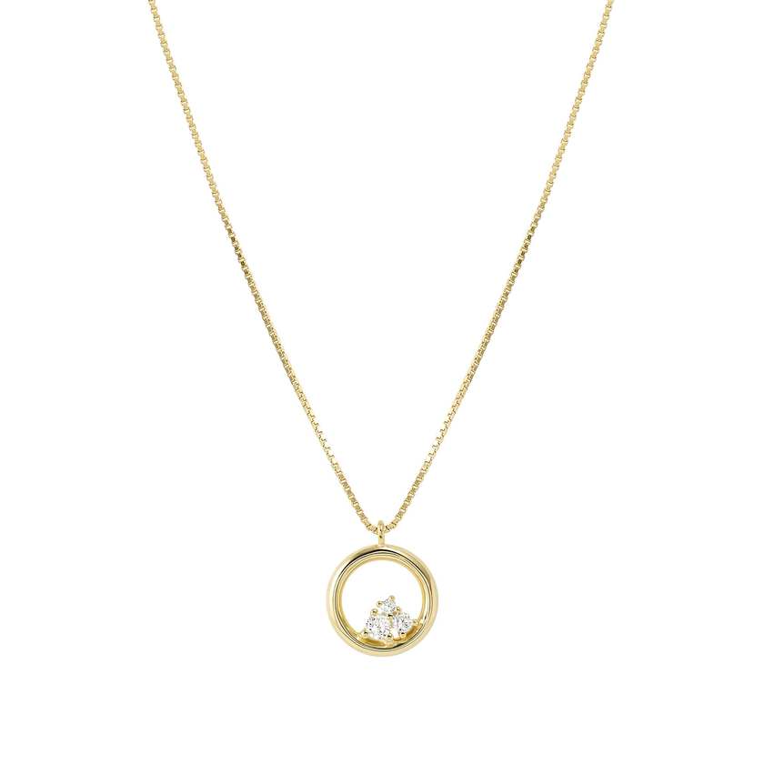 Nomination Dreams Beats Circle Pendant Necklace in Gold with CZ