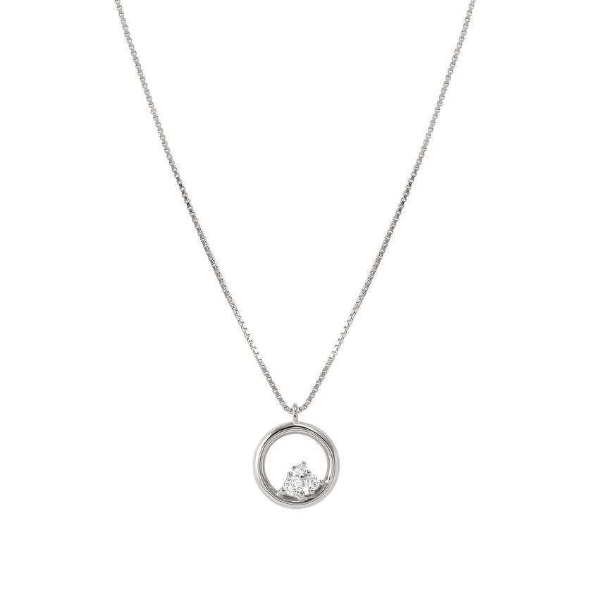 Nomination Dreams Beats Circle Pendant Necklace in Silver with CZ