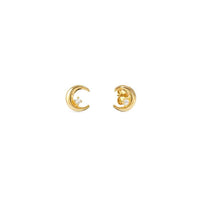Dreams Beats Moon Earrings in Gold with CZ