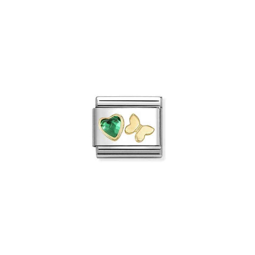 Nomination Gold Faceted CZ Grey Butterfly Charms
