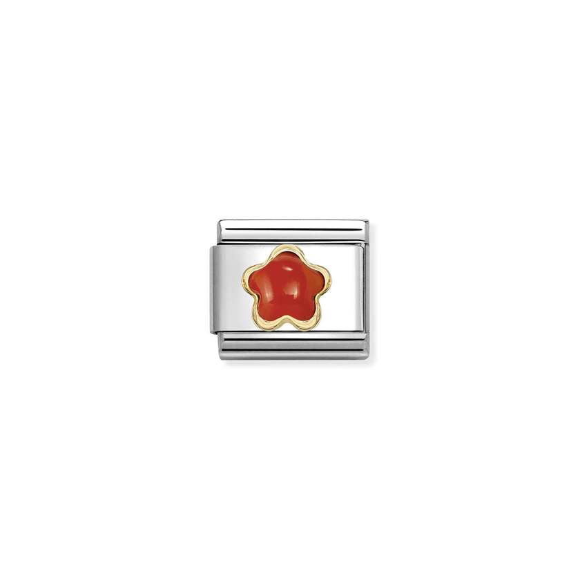 Nomination Gold Red Coral Stone Charms