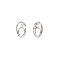 My Rebel Art Earrings in Silver with CZ Oval