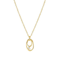 My Rebel Art Necklace in Gold with Oval CZ