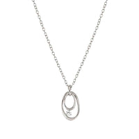 My Rebel Art Necklace in Silver with Oval CZ