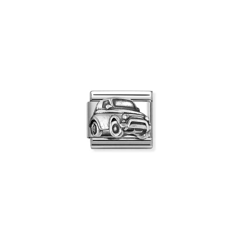 Nomination Classic Oxidised Silver Car Travel & Flag Charms