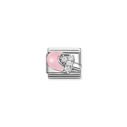 Nomination Silver CZ Enamel White Pink Ice Cream Charms