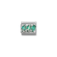 Classic Silver & CZ Green Trilogy Sparkly & Stones Charms