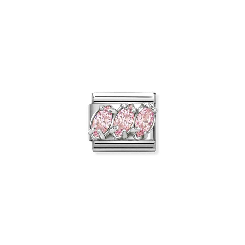 Nomination Silver CZ Pink Trilogy Charms