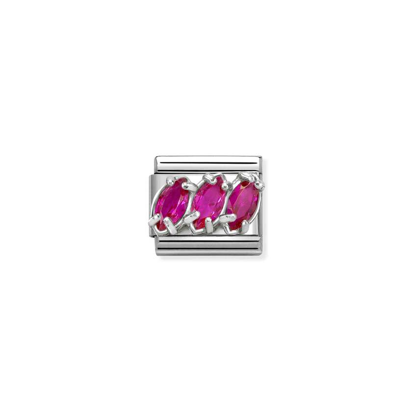 Nomination Classic Silver & CZ Red Trilogy Sparkly & Stones Charms
