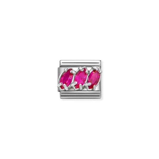 Nomination Silver CZ Red Trilogy Charms