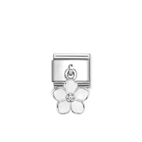 Classic Silver and Enamel White Flowers & Nature Pendant Charms