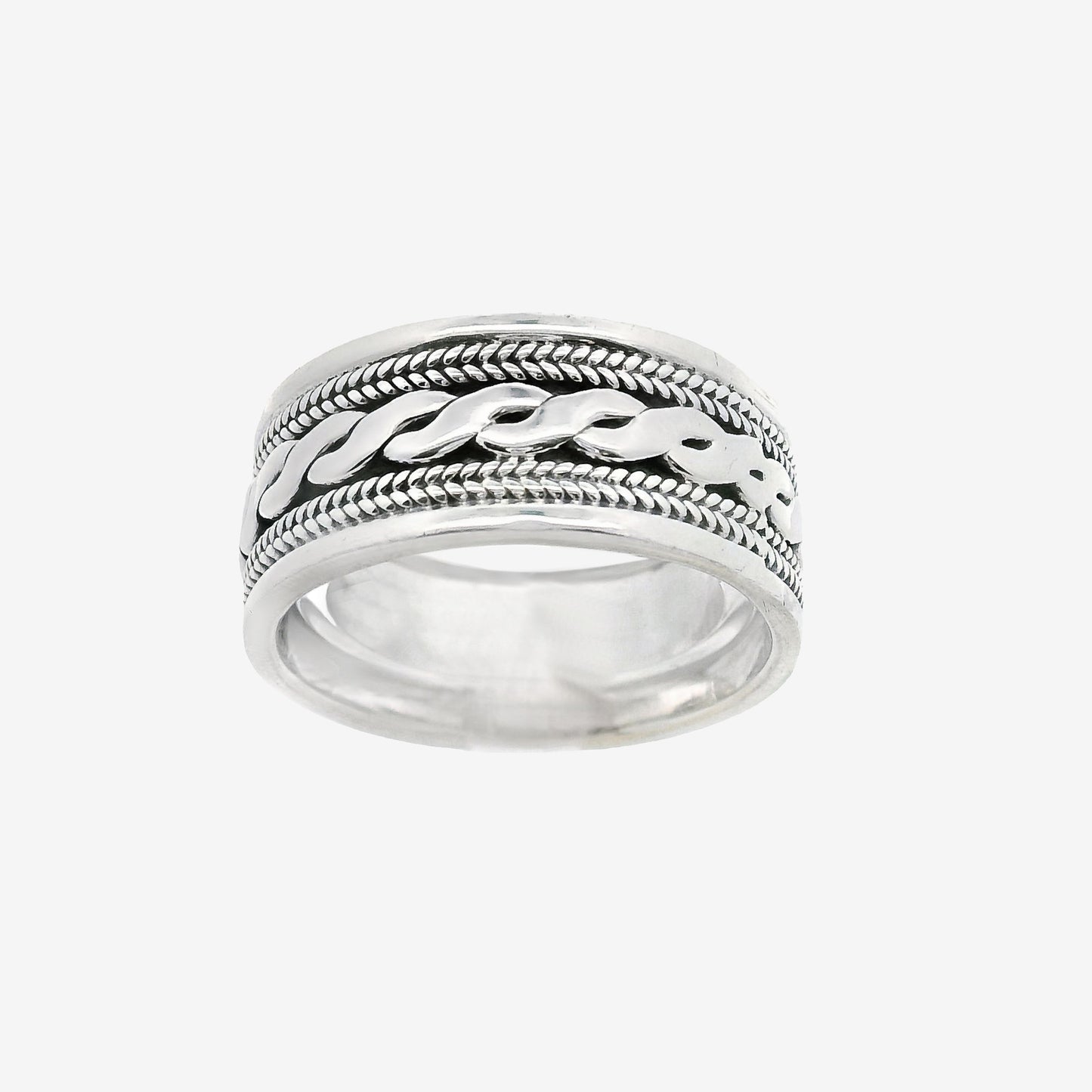 Oxidised Silver Ornate Ring, Size 57.5