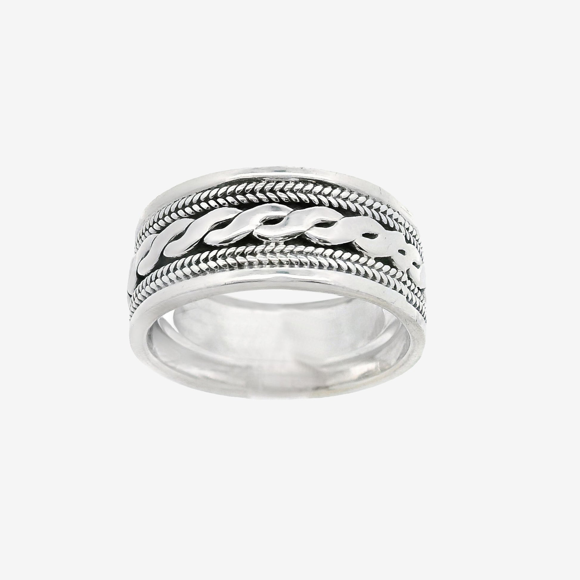 Grace & Co Oxidised Silver Ornate Ring, Size 57.5