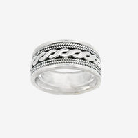 Oxidised Silver Ornate Ring, Size 57.5