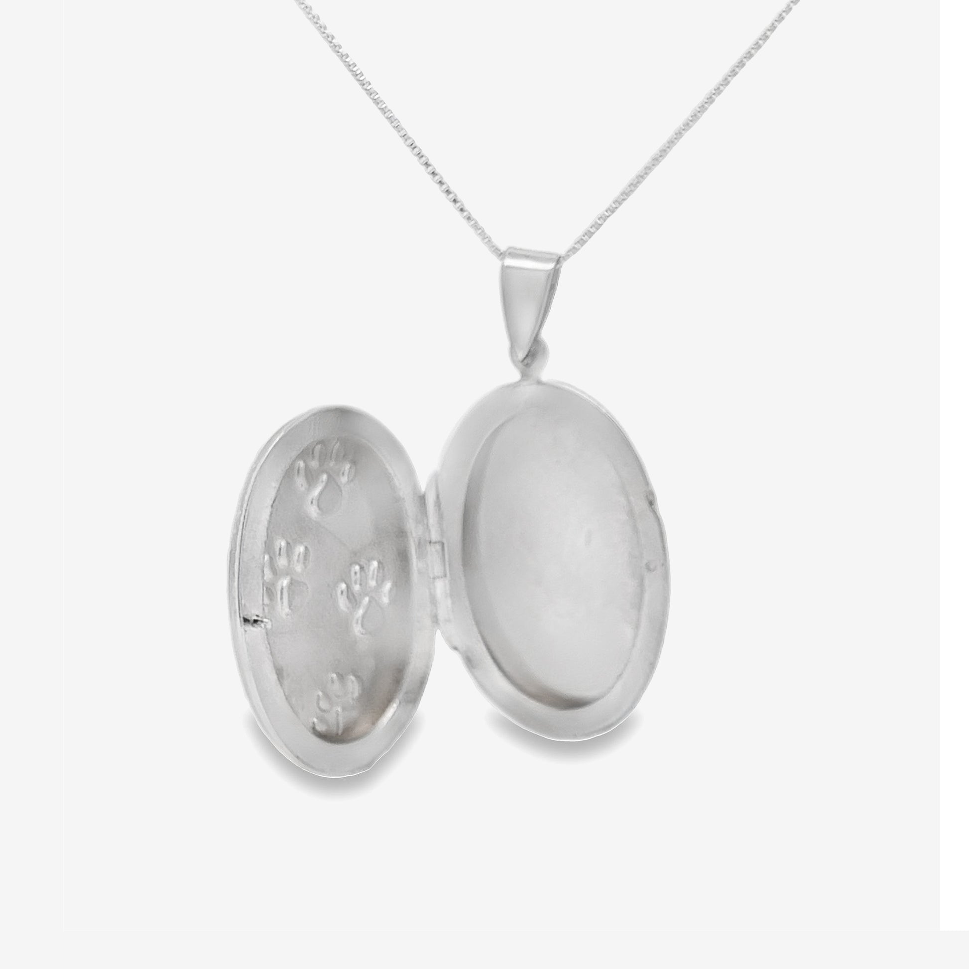 Grace & Co Silver Engravable Paw Print Locket