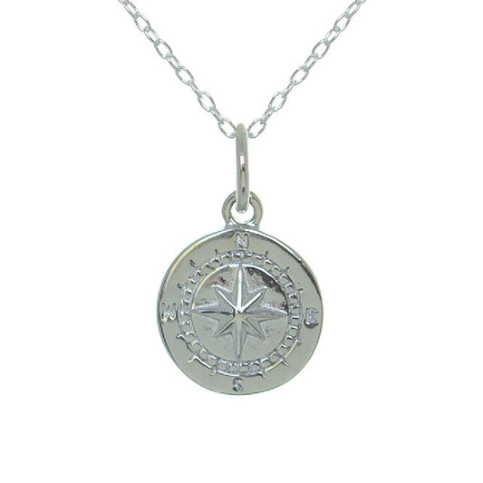 Compass Necklace in Sterling Silver