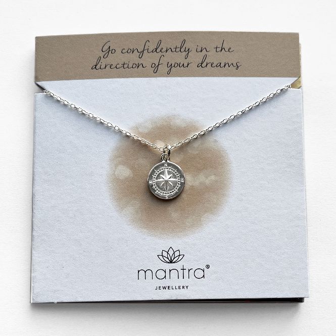 Mantra Jewellery Compass Necklace in Sterling Silver