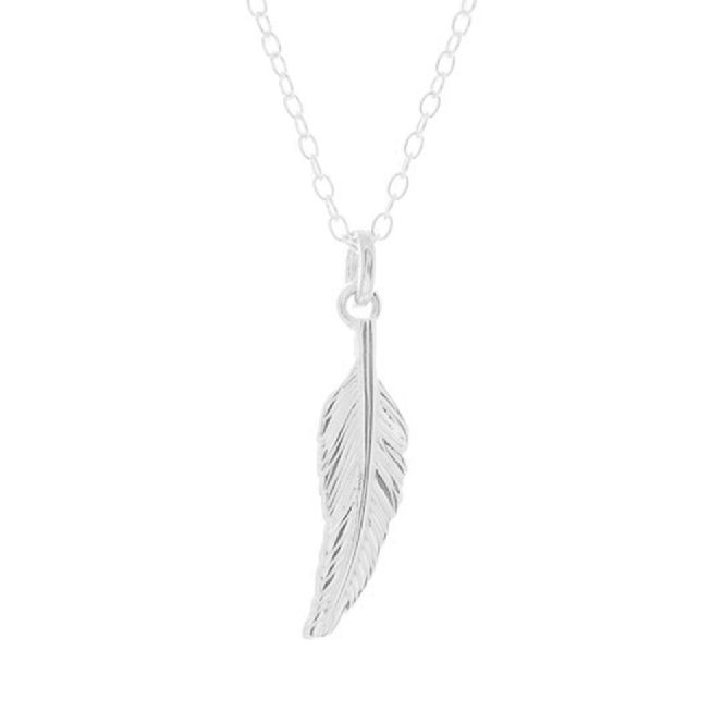 Mantra Jewellery Feather Necklace in Sterling Silver