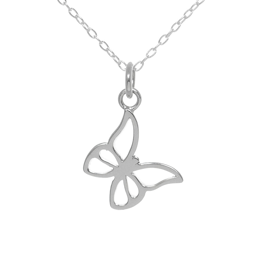 Mantra Jewellery Birthday Butterfly Necklace in Sterling Silver