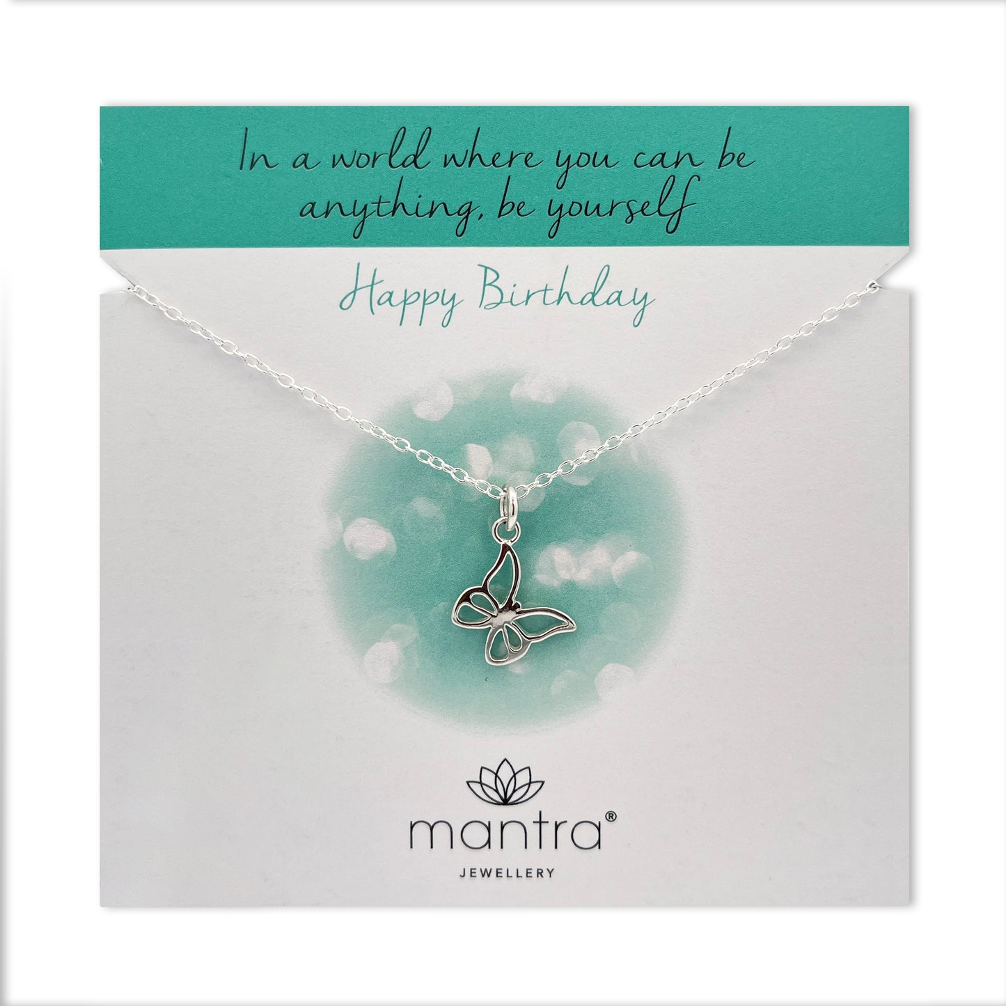 Birthday Butterfly Necklace in Sterling Silver