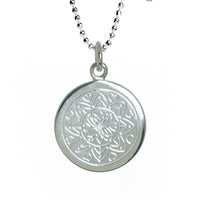Love Mandala Disc Necklace in Sterling Silver