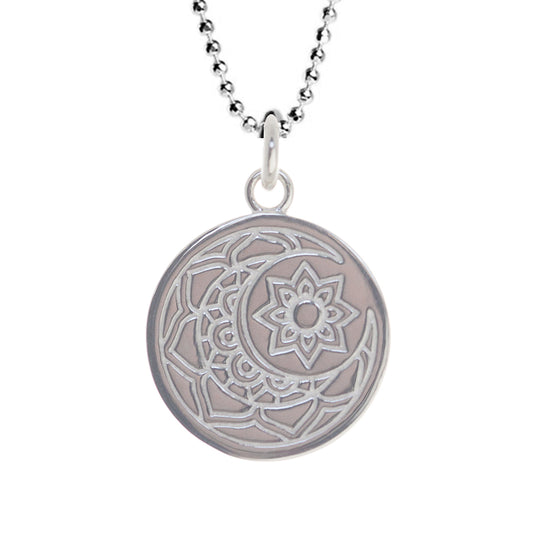 Moon & Sun Disc Necklace in Sterling Silver