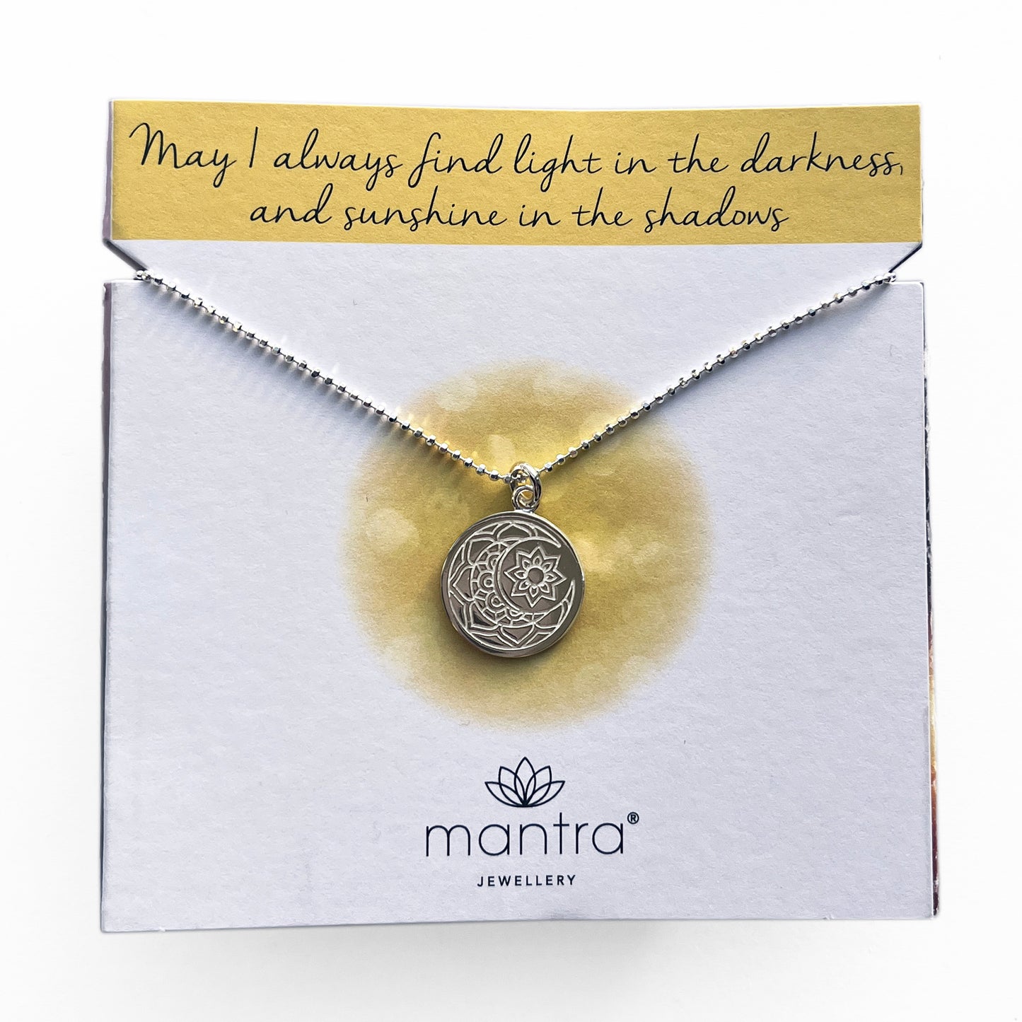 Moon & Sun Disc Necklace in Sterling Silver