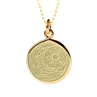 Moon & Sun Disc Necklace in Gold