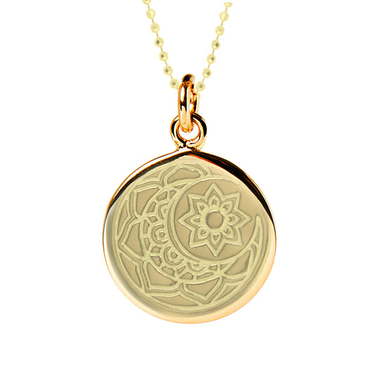 Moon & Sun Disc Necklace in Gold