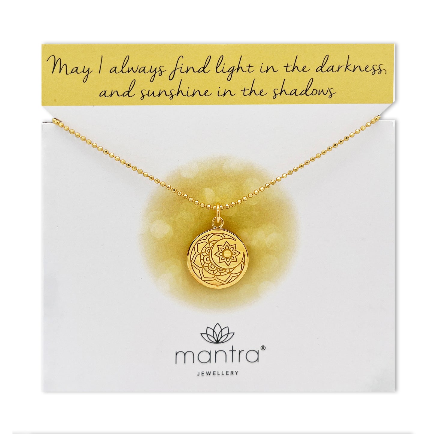Moon & Sun Disc Necklace in Gold