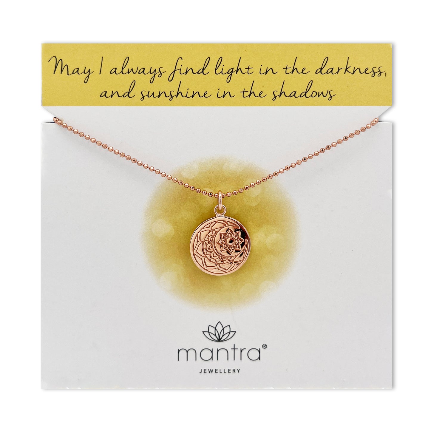 Moon & Sun Disc Necklace in Rose Gold