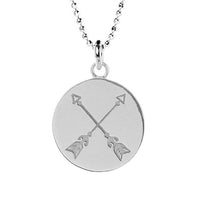 Crossed Arrows Disc Necklace in Sterling Silver
