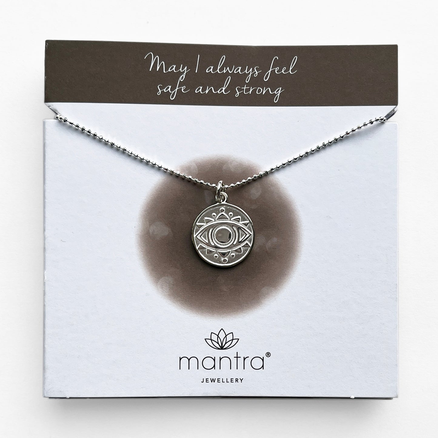 Evil Eye Disc Necklace in Sterling Silver