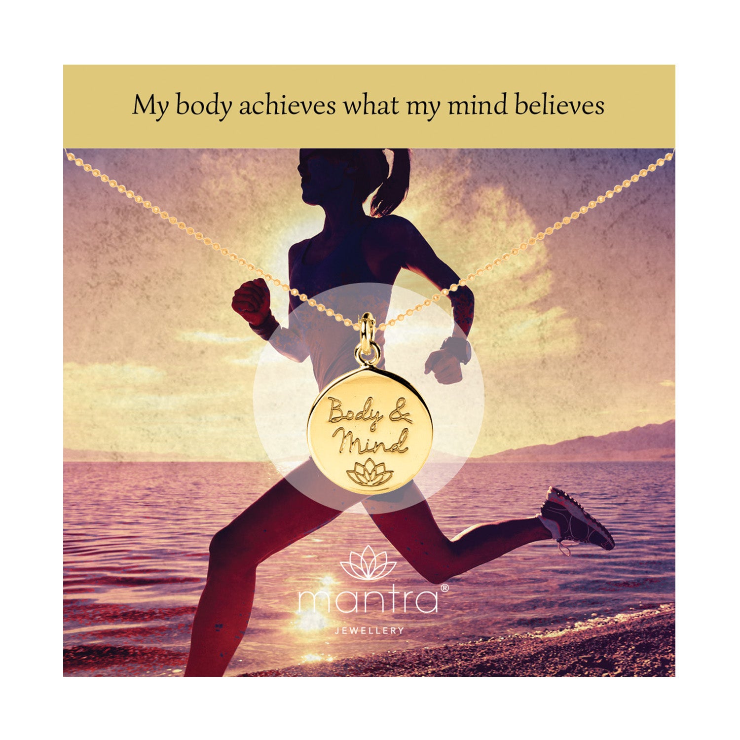 Mantra Jewellery Body & Mind Disc Necklace in Gold